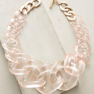 Anthropologie Light Pink & Clear Lucite Necklace